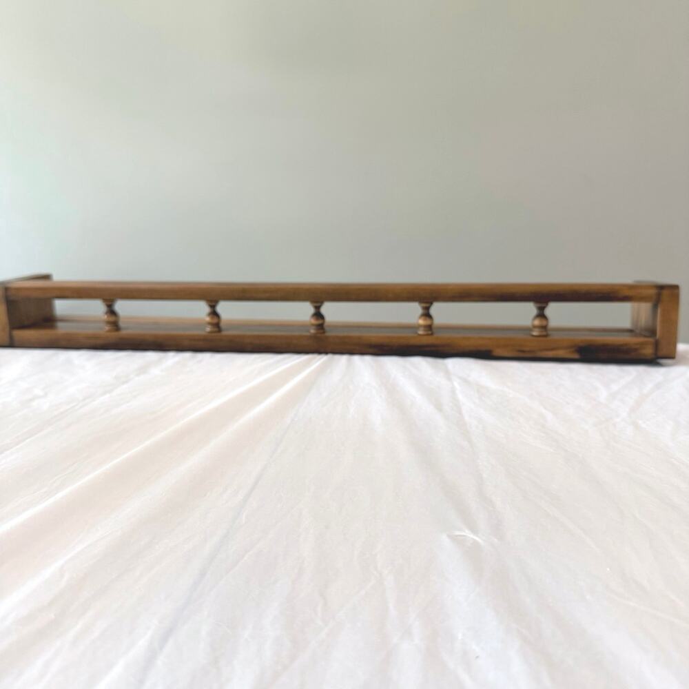 Vintage Solid Wood Wall Shelf Spindles Display Spice Plate Rack - Picture 2 of 12